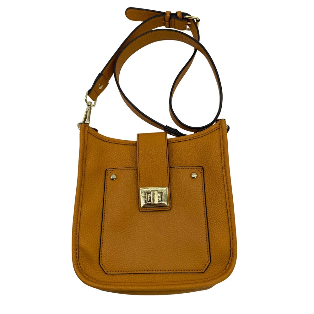 Steve Madden Crossbody Bag Small Mustard Yellow Excellent‎ Pebbled Faux Leather